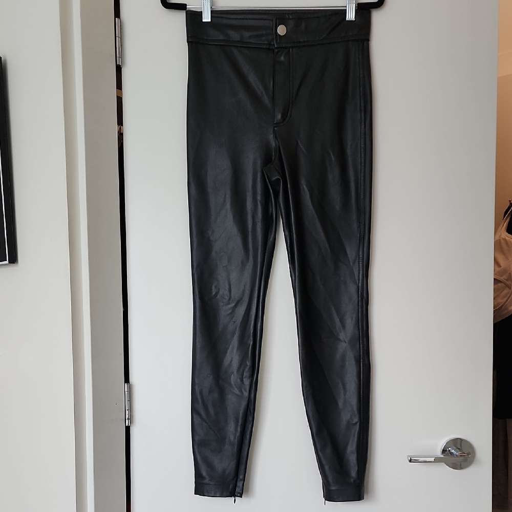 Zara Black Faux Leather Pants
